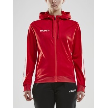 Craft Kapuzenjacke Hoodie Fullzip Pro Control rot/weiss Damen